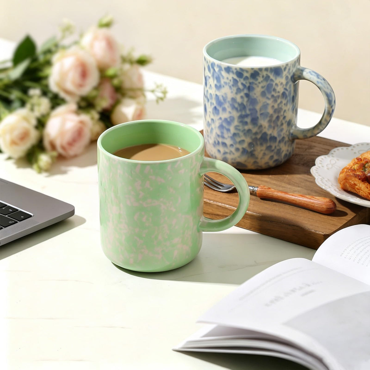 Okate 17oz Ceramic Coffee Mugs – Set of 4