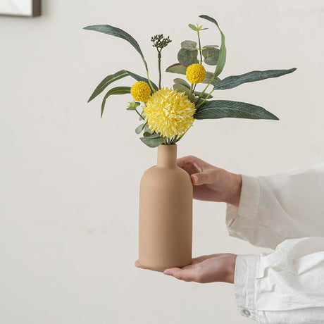 Okate Modern Ceramic Vase Set of 4 – Neutral Colors, Coffee Mix