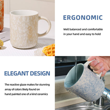 Okate 17oz Ceramic Coffee Mugs – Set of 4