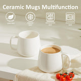 Okate 16oz Stackable Ceramic Coffee Mugs – Set of 4, White