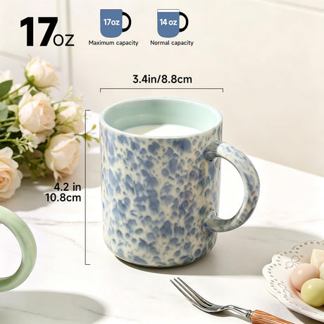 Okate 17oz Ceramic Coffee Mugs – Set of 4