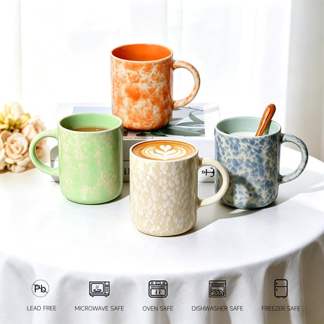 Okate 17oz Ceramic Coffee Mugs – Set of 4