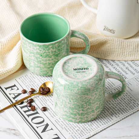 Okate 12oz Ceramic Coffee Mugs – Set of 4, Green