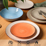 Okate Ceramic Dinner Plates – Set of 6, 10.5 Inch, Blue
