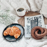Okate Ceramic Flat Plates – Set of 6, 8 Inch, Neutral Colors