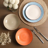 Okate Ceramic Dinner Plates – Set of 6, 10.5 Inch, Blue