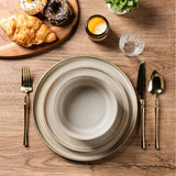 Okate Stoneware Dinnerware Set – Reactive Glaze, Service for 8